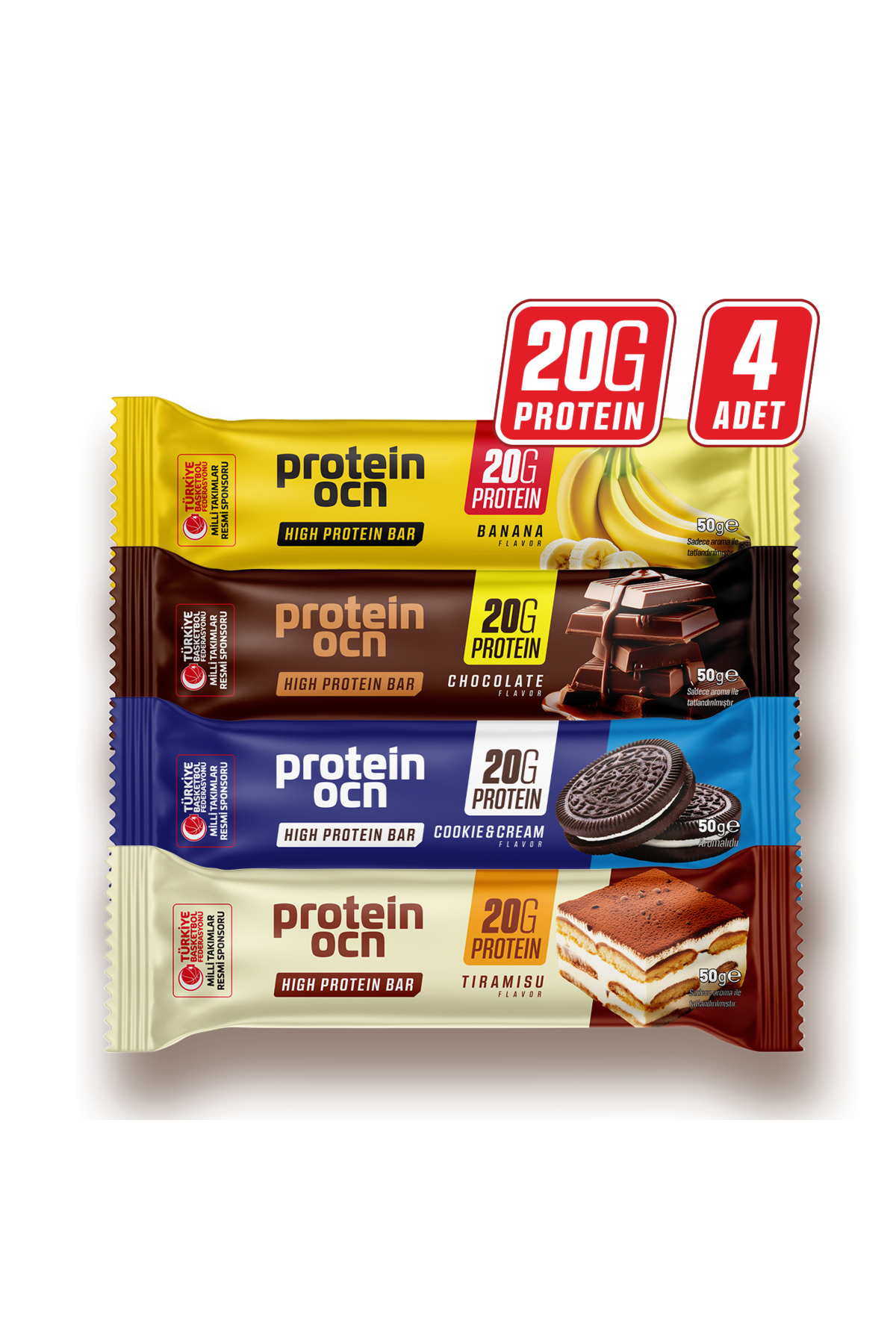 Proteinocean Protein Bar Mixed Box – 50g x 4 Pieces
