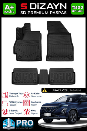 S Dizayn S-Dizayn Chery Omoda 5 3D Pro Havuzlu Paspas 2022 Üzeri A+ Kalite 3D...