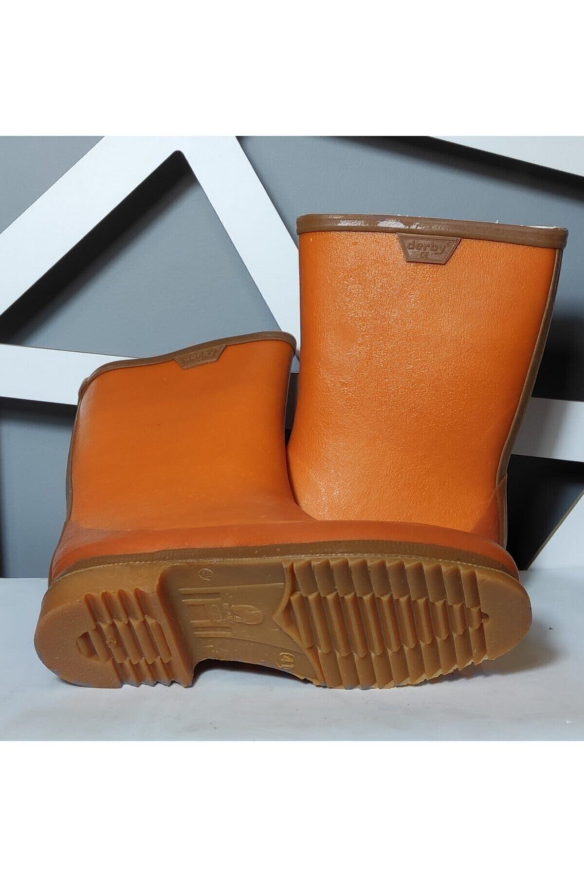 Derby  Erkek Turuncu Kauçuk Orta Kısa Konç Çizme - Görsel 2