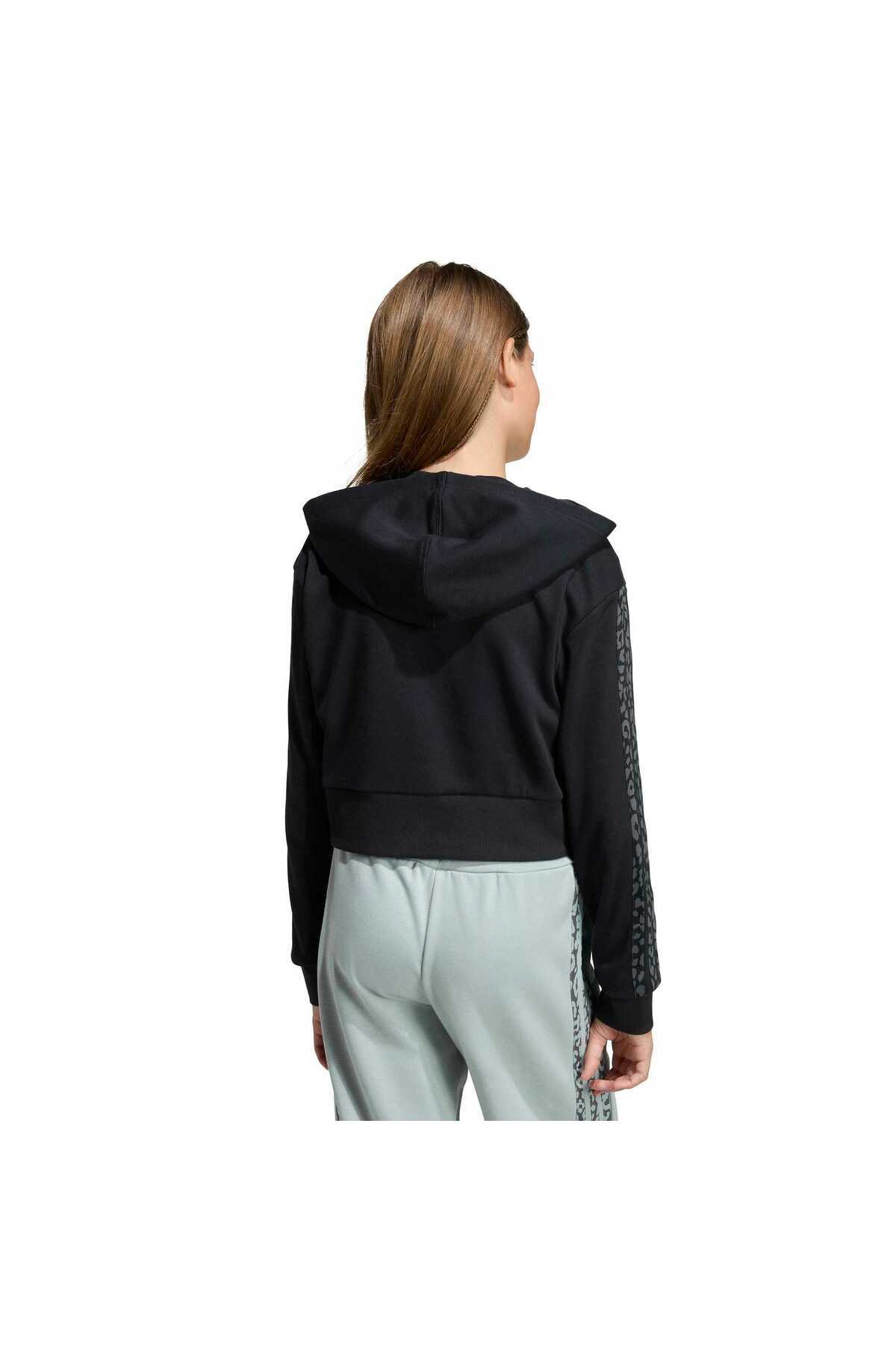 adidas Jg An 3S Ft Fz Genç Kız Spor Sweatshirt KB6985 görsel 2