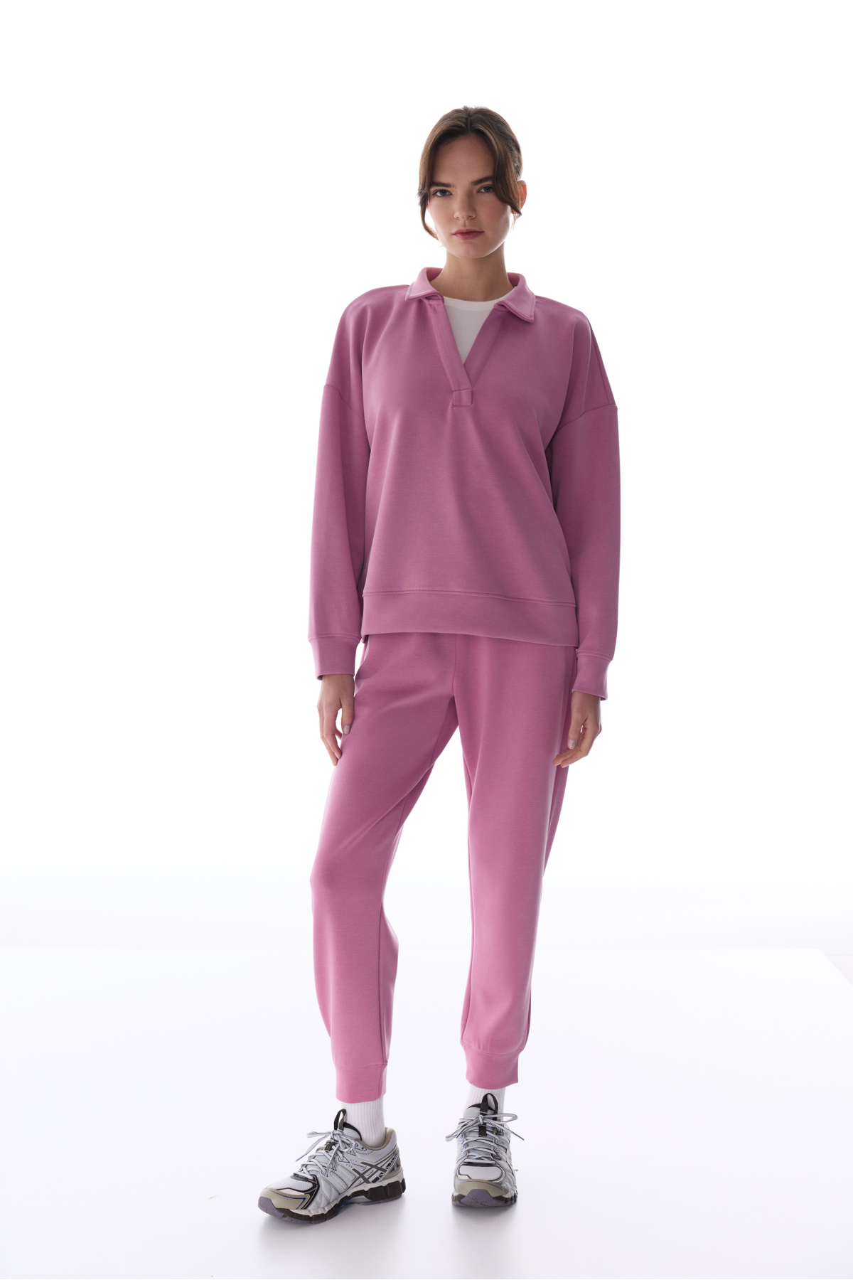 Penti  Gül Pembesi Polo Yaka Modal Sweatshirt - Görsel 3