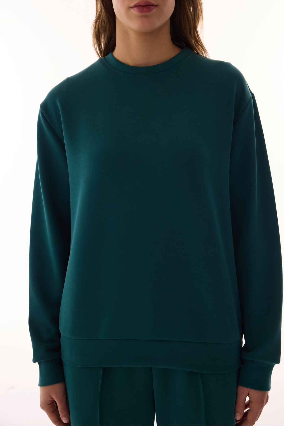 Penti  Petrol Yeşili Bisiklet Yaka Oversize Modal Sweatshirt - Görsel 6