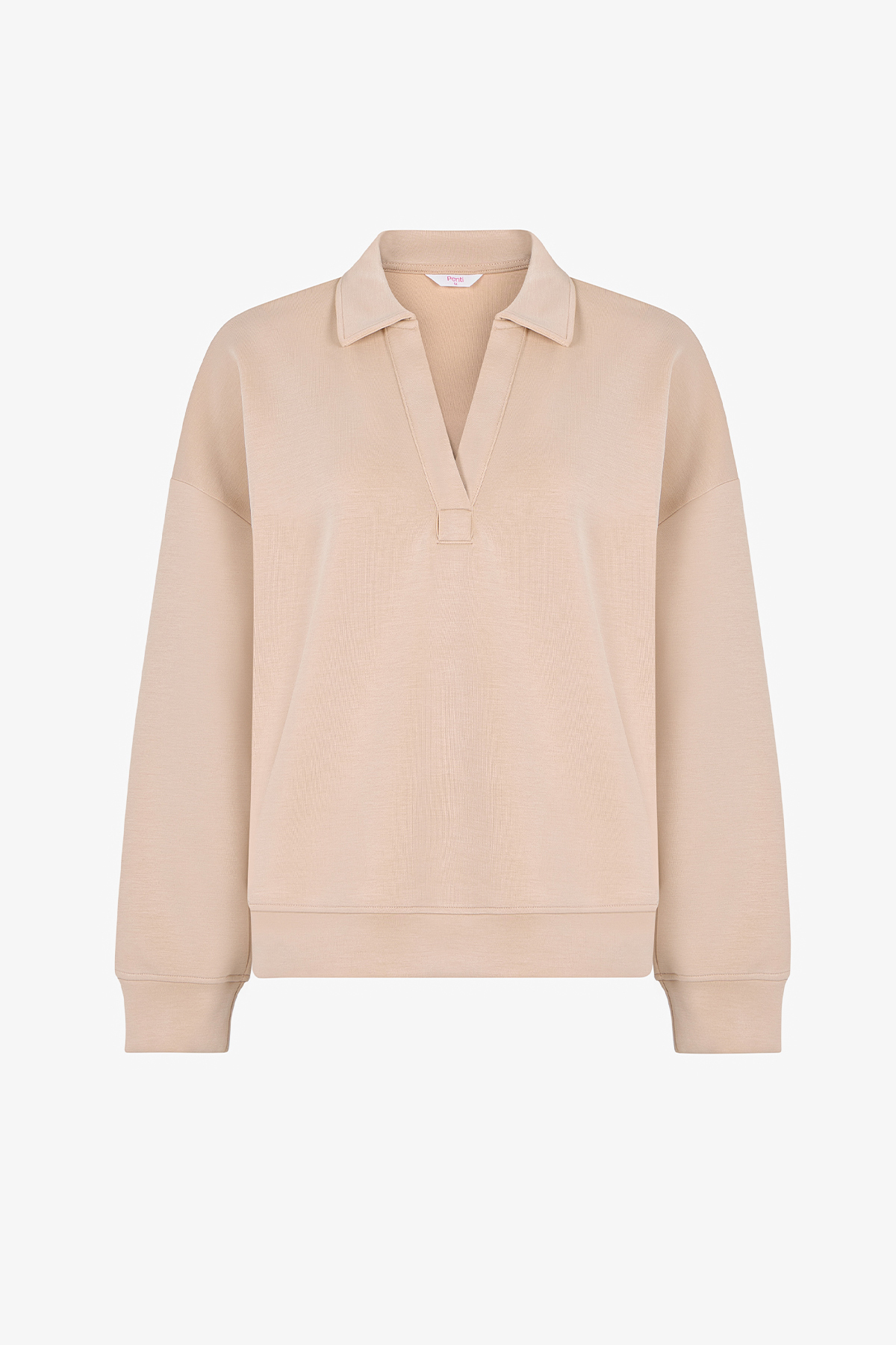 Penti  Pastel Bej Polo Yaka Modal Sweatshirt