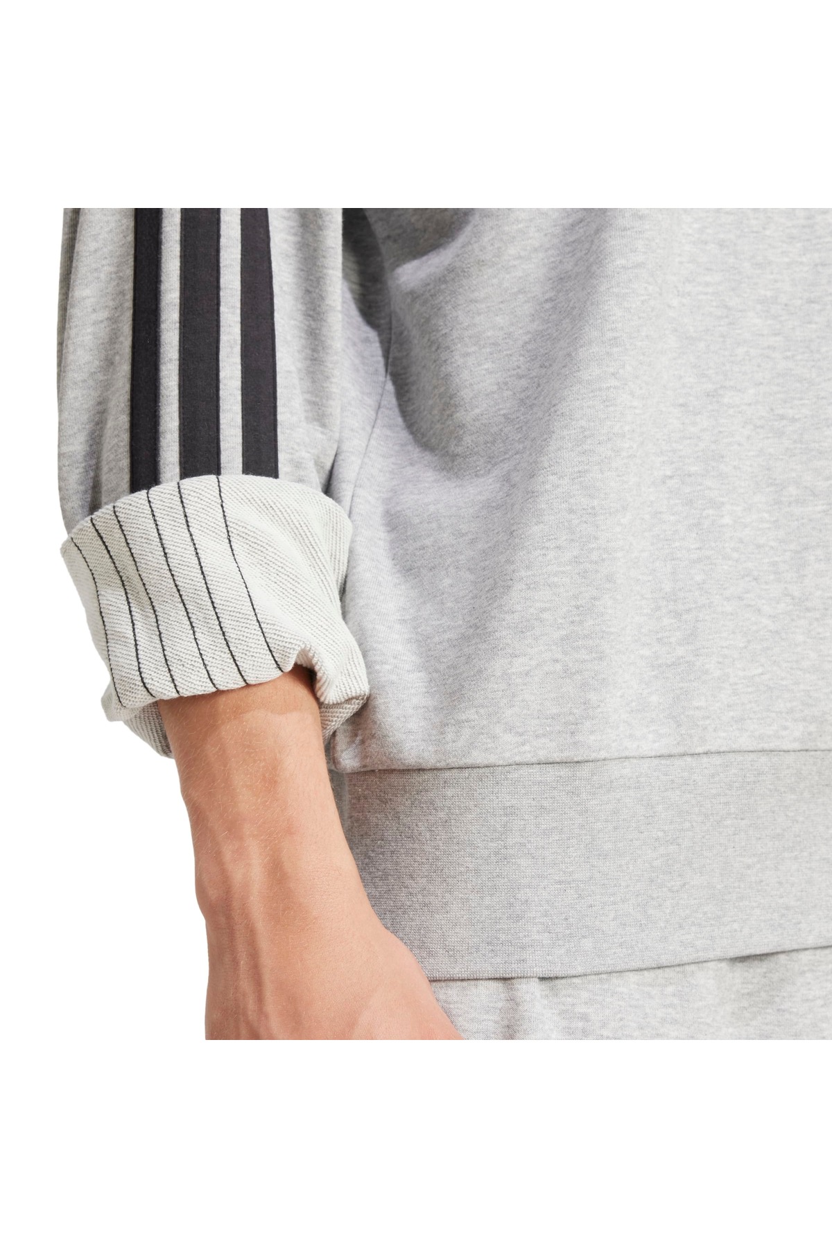 adidas M 3S Ft Swt Erkek Spor Sweatshirt JE6374 görsel 6
