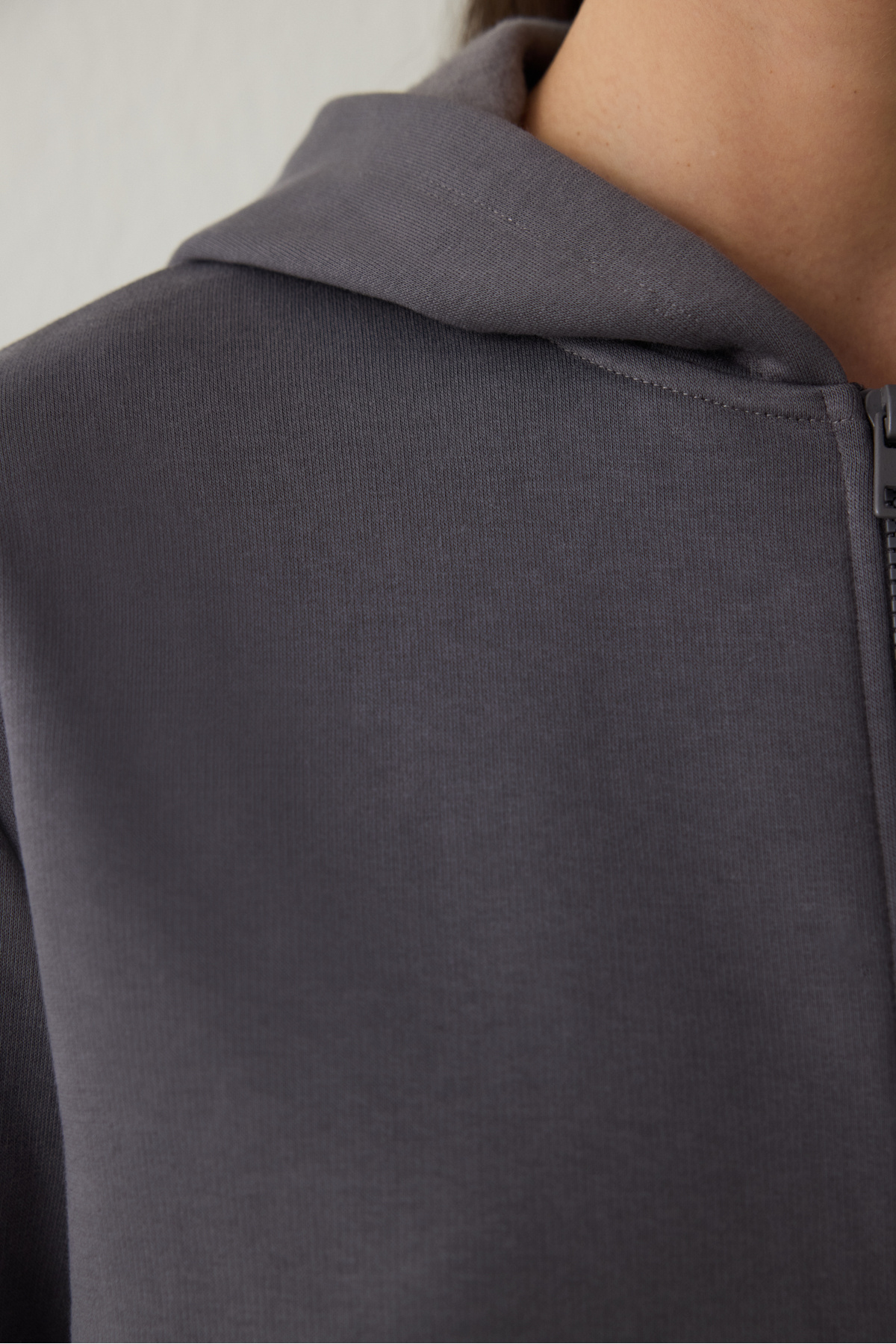 Penti  Gri Fermuarlı Kapüşonlu Spor Sweatshirt - Görsel 6