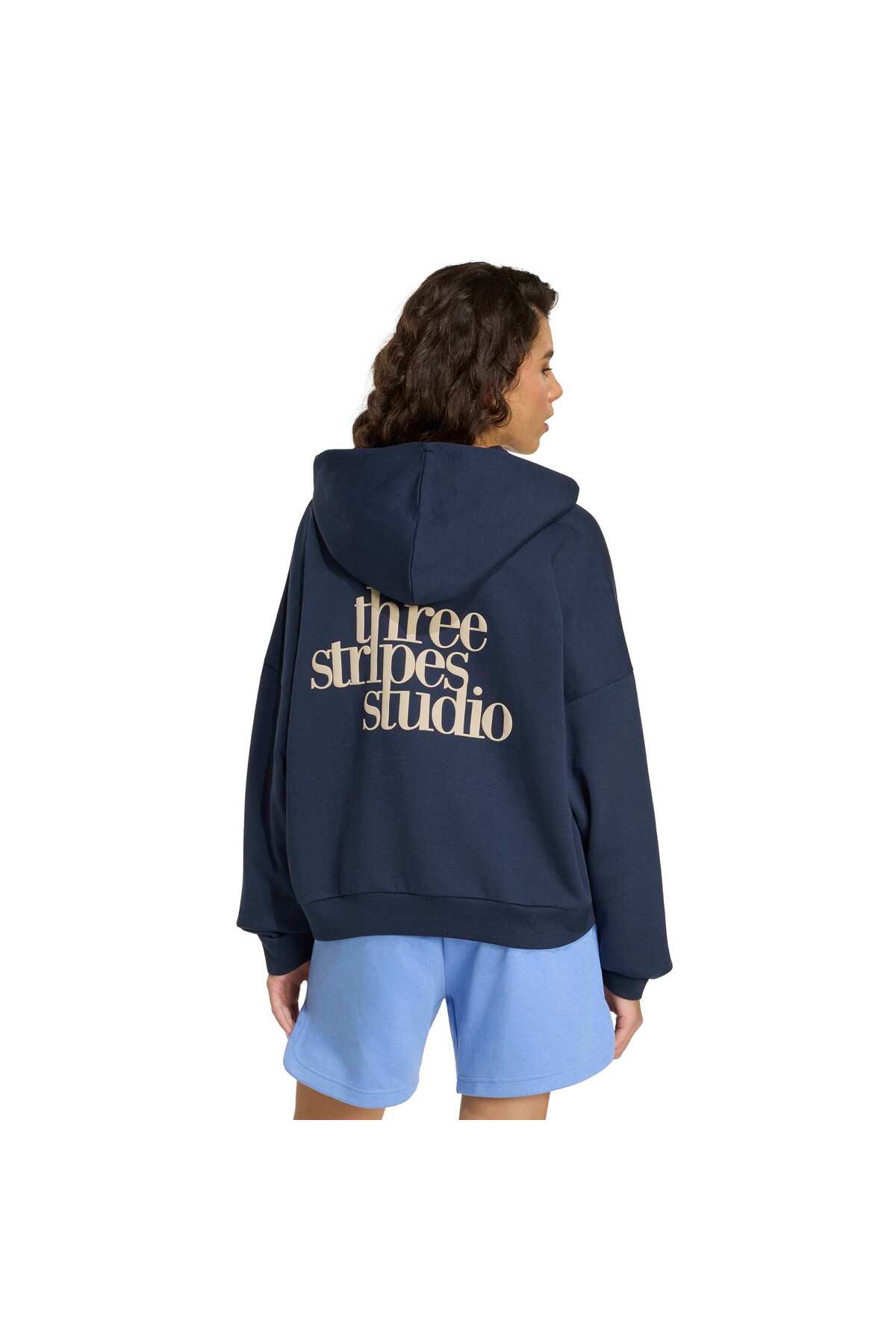 adidas W 3Ss Fl Hd2 Kadın Spor Sweatshirt HZ0856 görsel 2