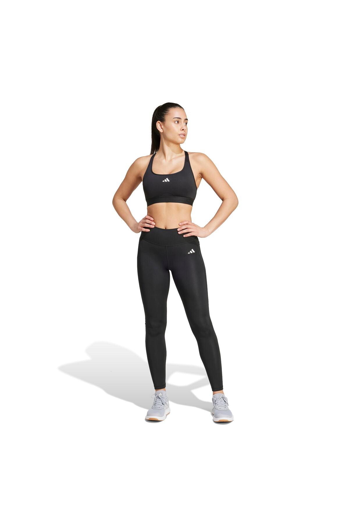 adidas IT2280 OPTİME ESSENTİALS Stash Kadın Spor Tayt Siyah görsel 3