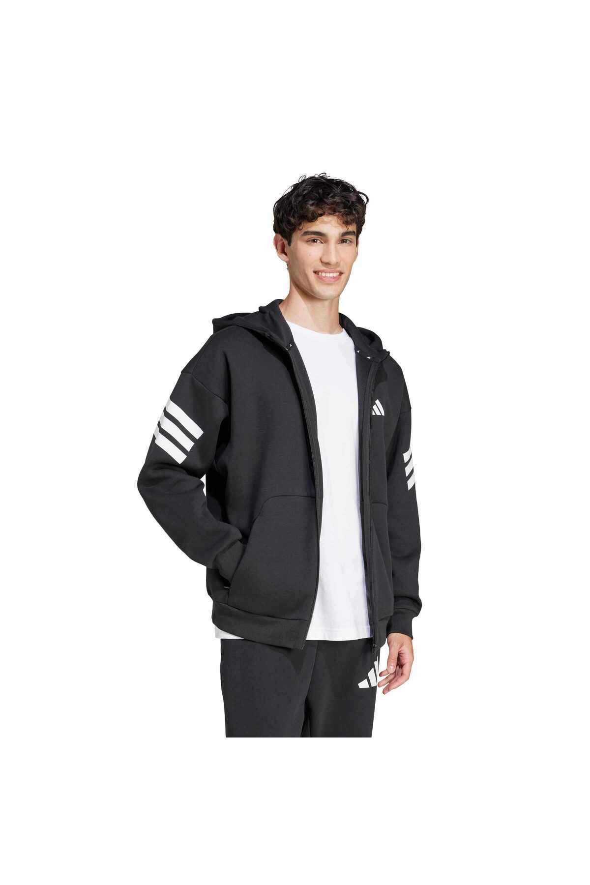 adidas Future Icons 3-Stripes Full-Zip Kapüşonlu Üst görsel 3