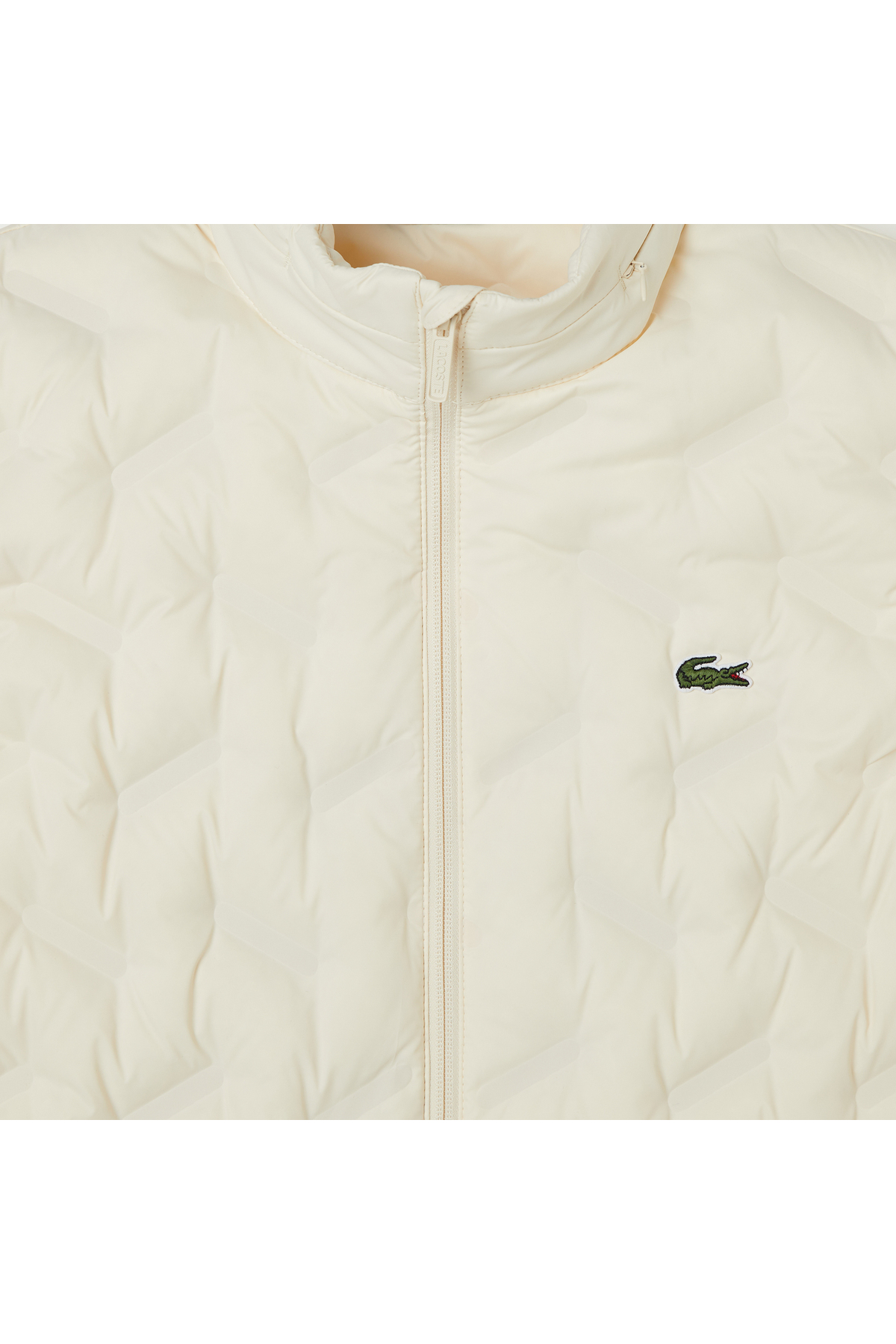 Lacoste Erkek Regular Fit Dik Yaka Kapitone Bej Yelek görsel 4