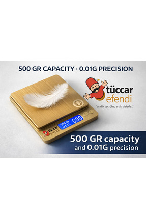 Tüccarefendi Tcr-GLD💎 500g 0.01g Hassas Dijital Cep Terazisi – Profesyonel K...