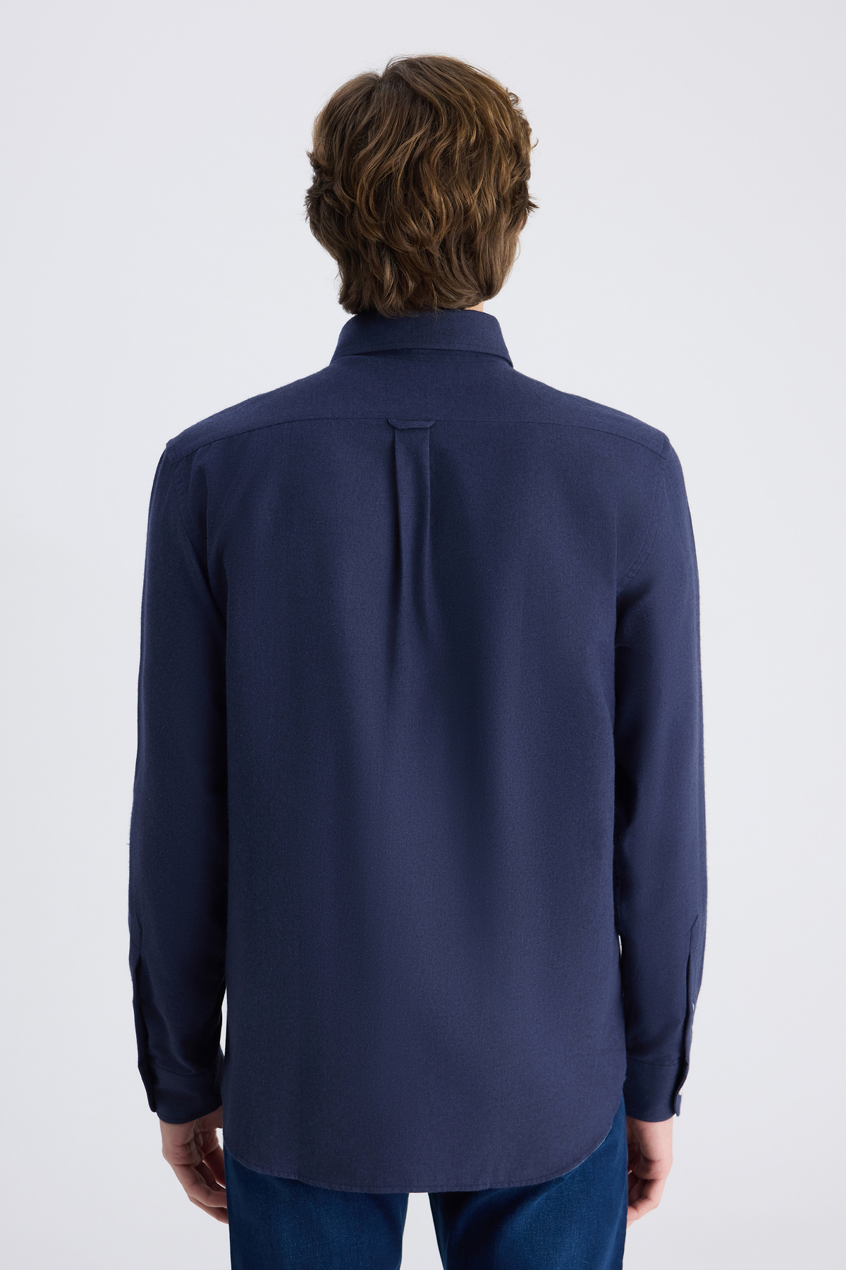 پیراهن نخی DS Damat Comfort Navy Blue Bone Heringbone — سرمه‌ای 1HC02HD13265M — تصویر 3 از 6