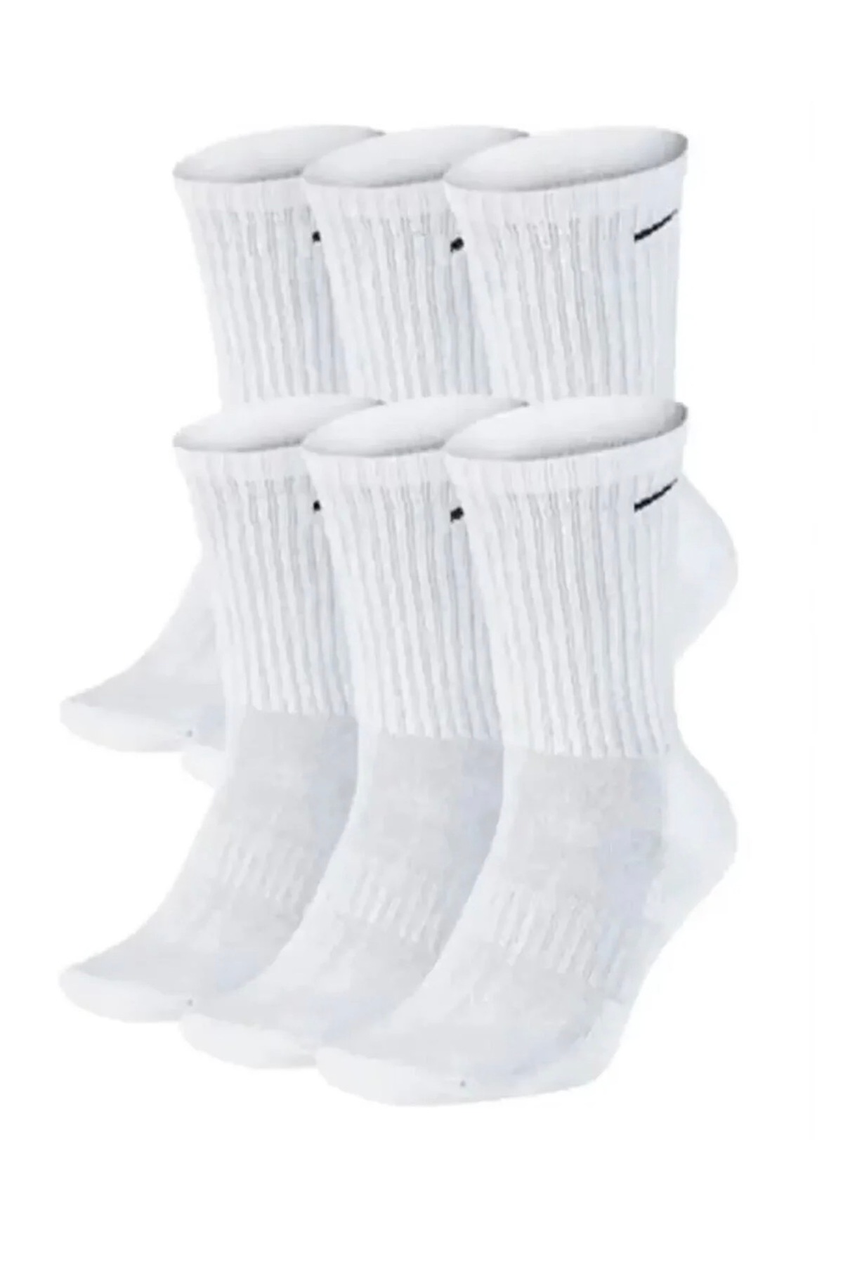 deja poo 4 Çift Burun Dikişsiz Unisex Beyaz Spor Çorap Uzun Çorap