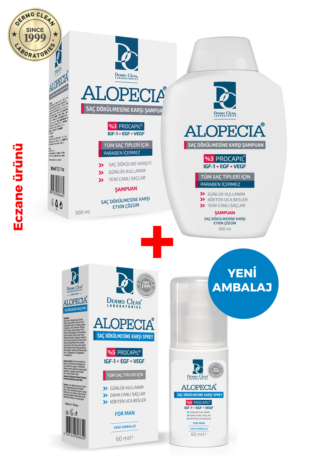 Alopecia Erkek Procapil Ve Igf Içerikli Saç Dökülmesine Karşı Serum Ve Şampuan Seti — TYC00223225467