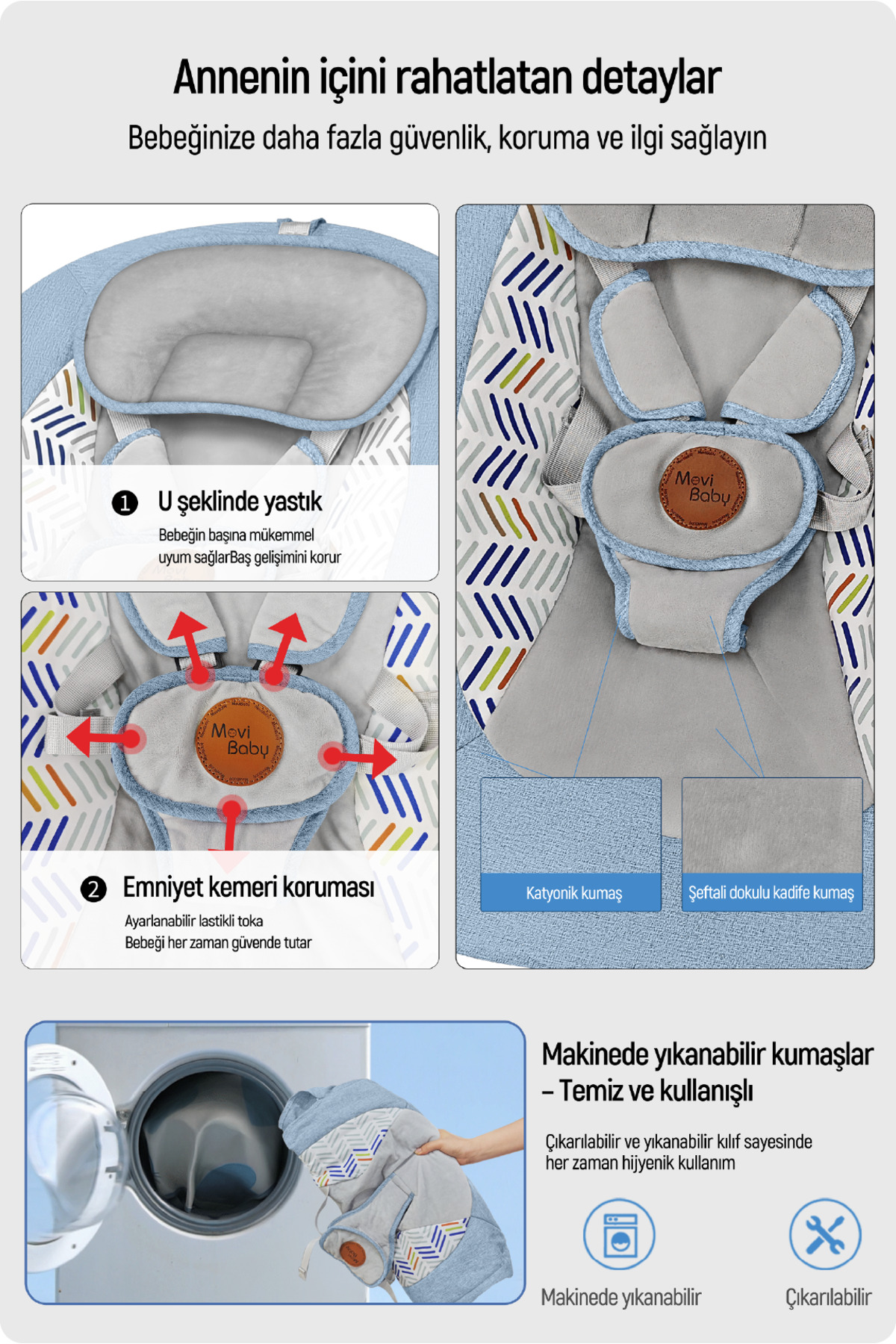 Livenzi Movibaby Hareket Sensörlü Otomatik Ana Kucağı-Blue fotoğrafı 6 (önizleme)