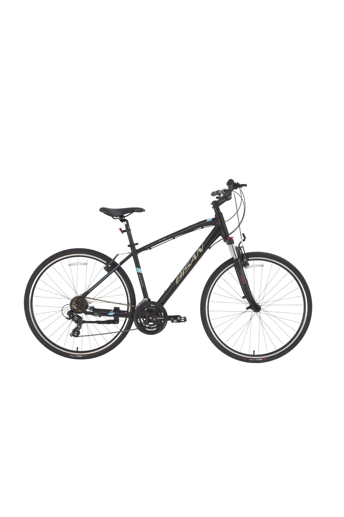 TRX 8100 MENS CITY BIKE 46CM V 28 RIM 21 GEAR MATT BLACK BLUE