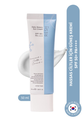 RESH LAB Daily Watery Sun Cream SPF50+ PA++++ 50ml - Hafif Yapılı Güneş Koruy...
