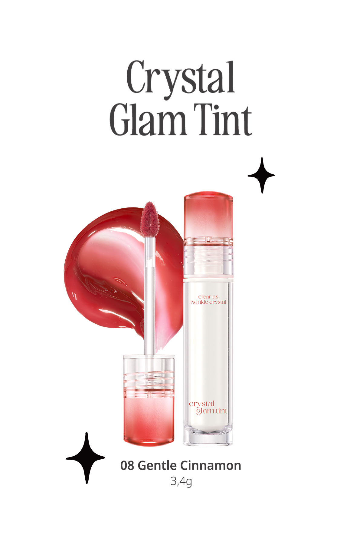 CLIO Yapışkanlık Hissi Vermeyen Yoğun Işıltılı Tint CLIO Crystal Glam Tint (08 Gentle Cinnamon) - Fiyatı, Yorumları