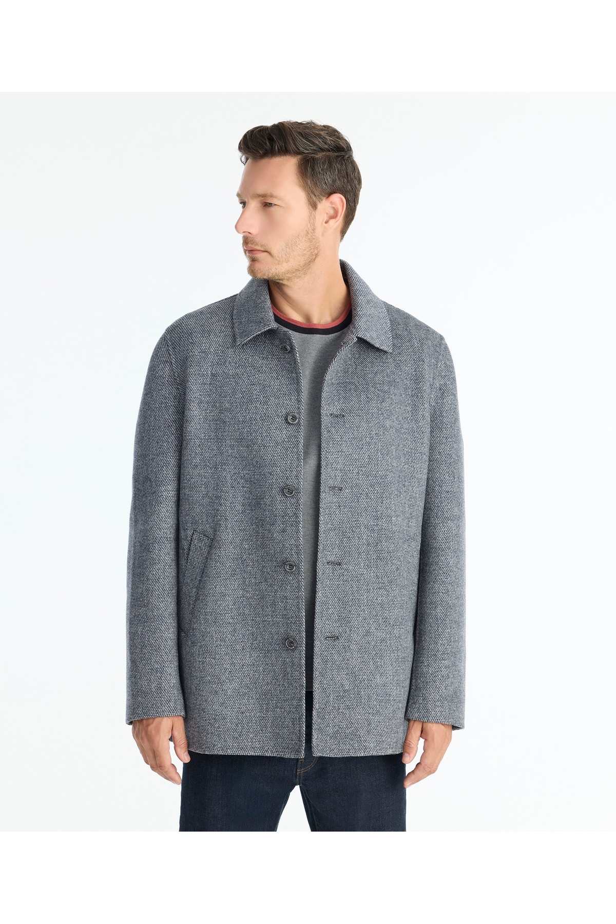 Yargıcı  Regular Gömlek Yaka Uzun Kol Palto - Görsel 2