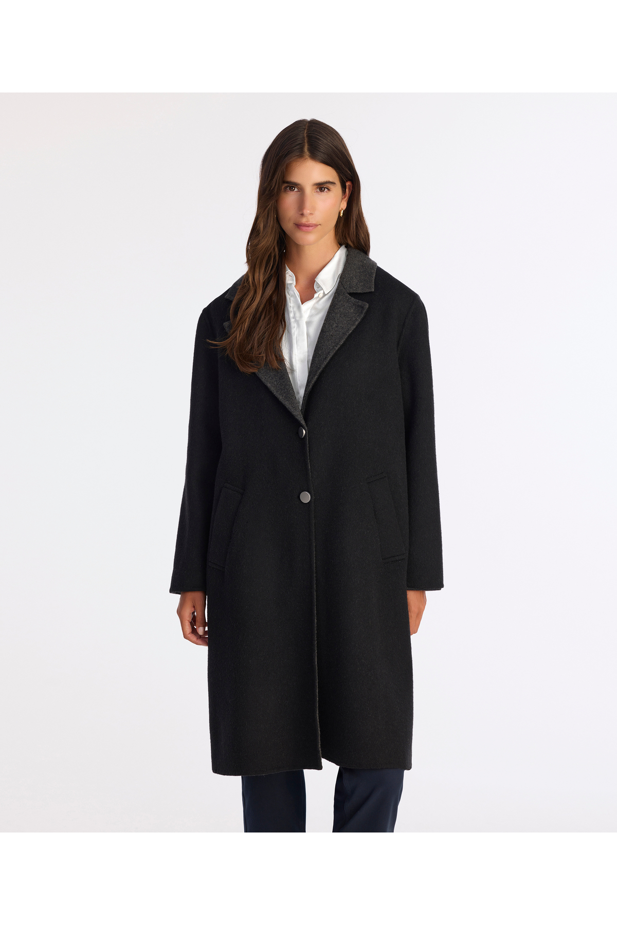 Yargıcı  Regular Kırlangıç Yaka Uzun Kol Palto
