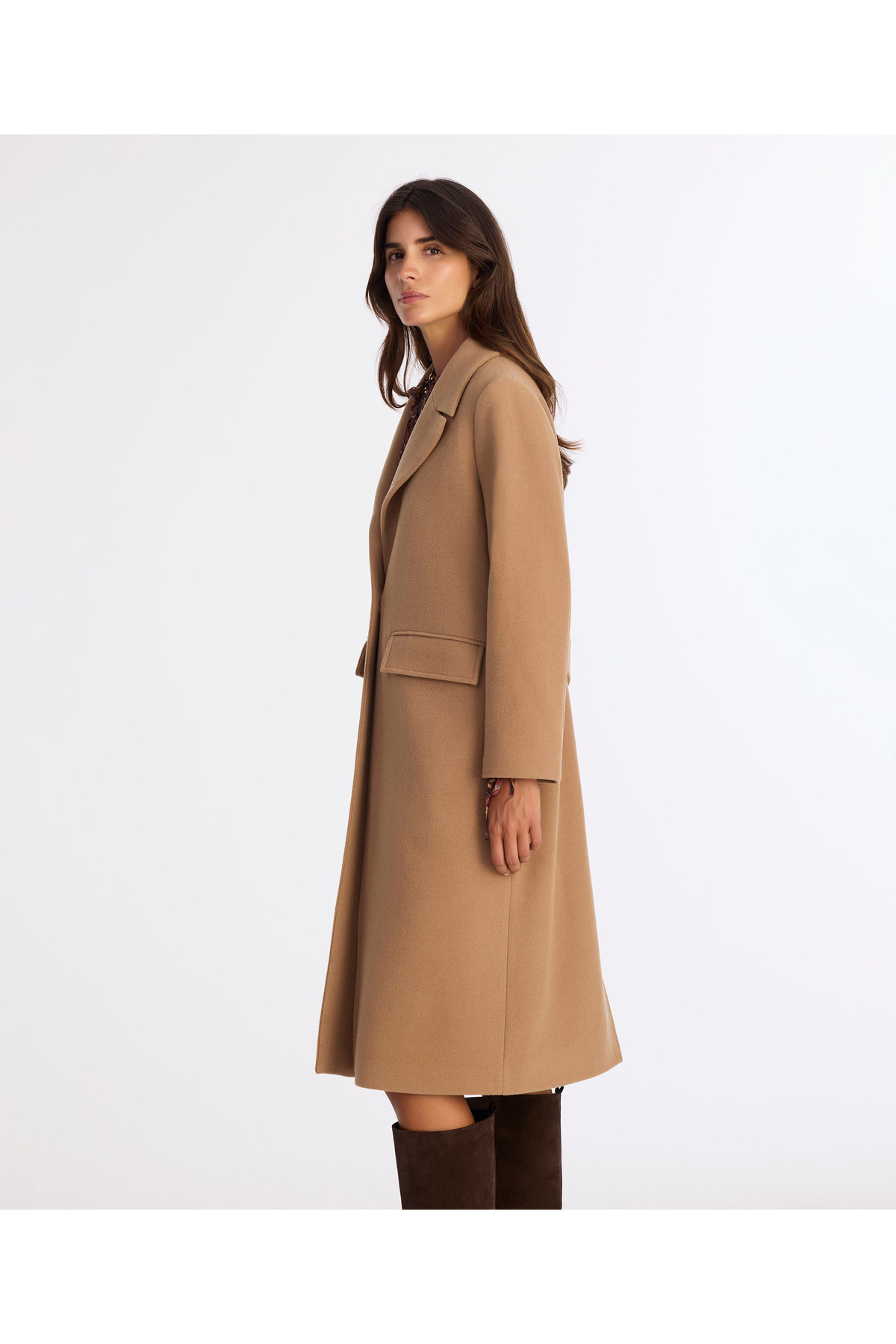 Yargıcı  Regular Ceket Yaka Uzun Kol Palto - Görsel 4