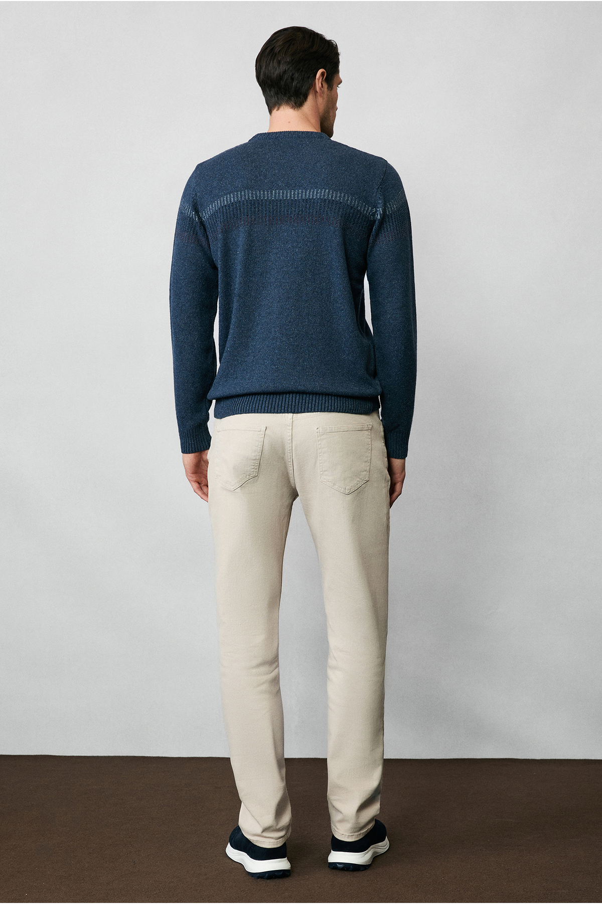 Kiğılı  Bisiklet Yaka Regular Fit Yünlü Desenli Triko Kazak - Görsel 6