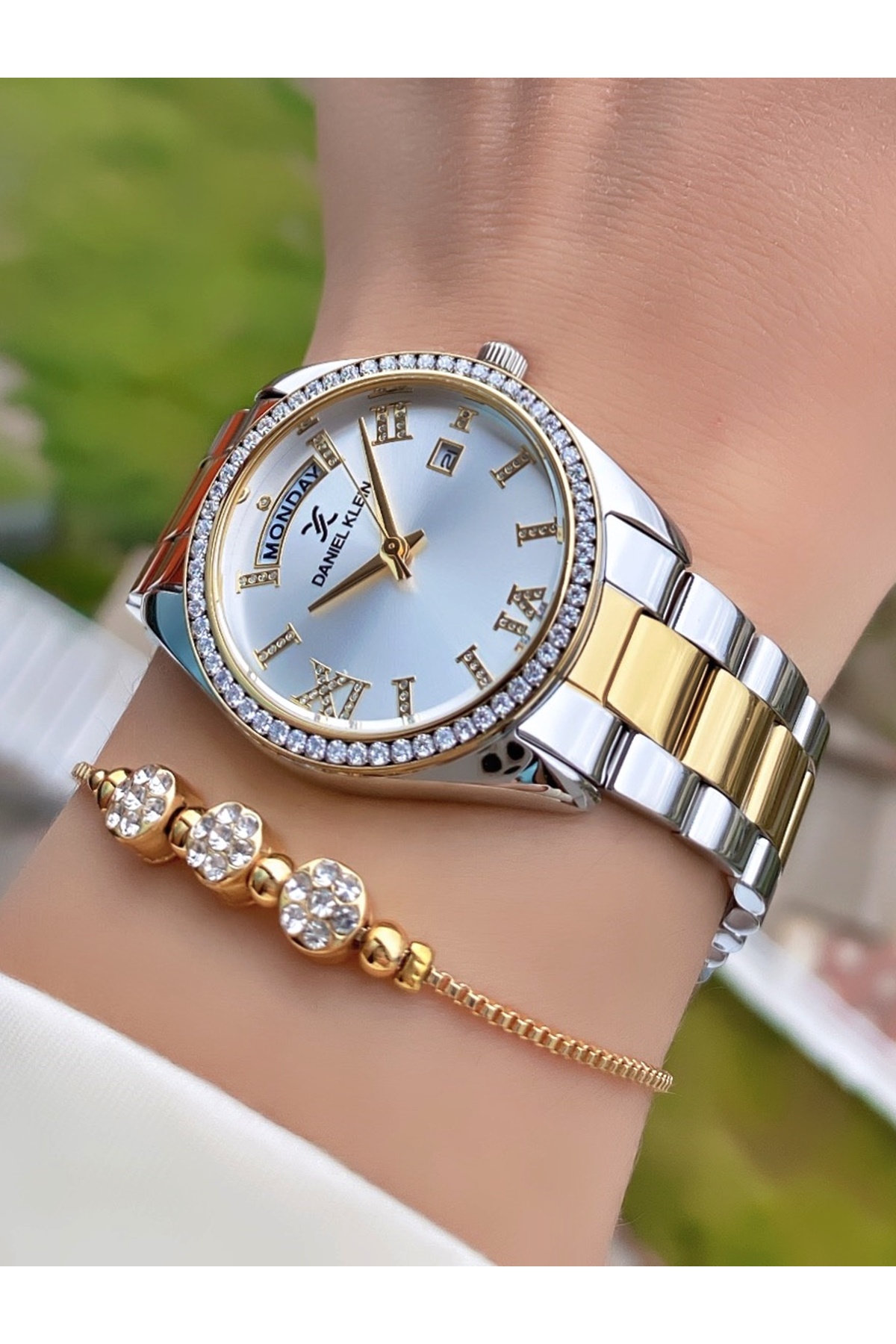 Daniel Klein  Marka Sarı Gümüş Renk 2 Yıl Garantili Kadın Kol Saati - Bileklik Hediyeli - Görsel 2