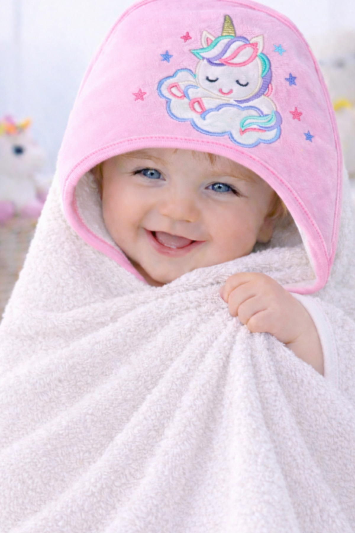 Tomuycuk %100 Pamuklu Başlıklı & Nakışlı Bebek Banyo Havlusu- Yumuşak & Su Emici Bebek Havlusu- Hediyelik fotoğrafı 2 (önizleme)