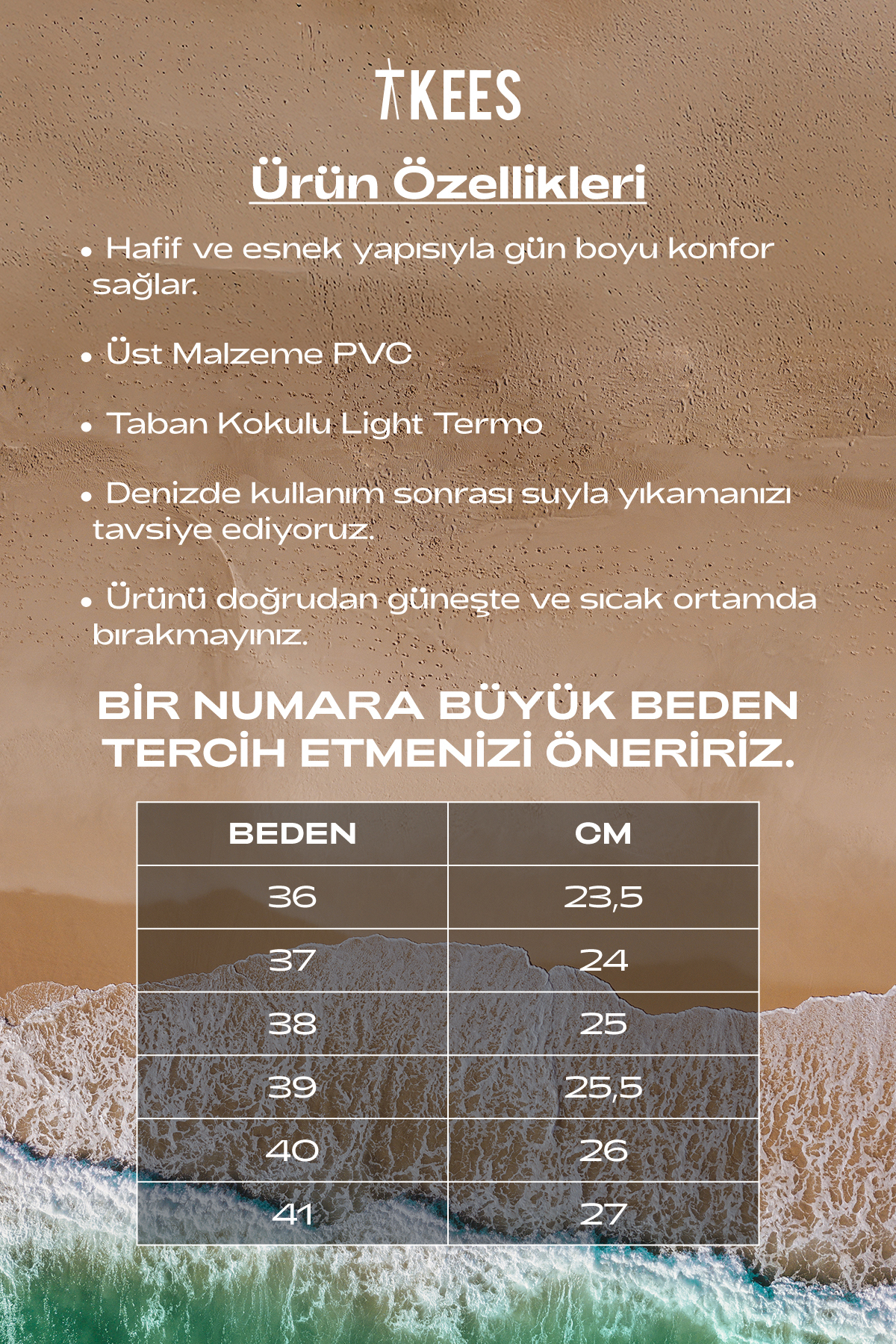 Tkees Kadın Krem Parmak Arası Plaj Sandalet görsel 5