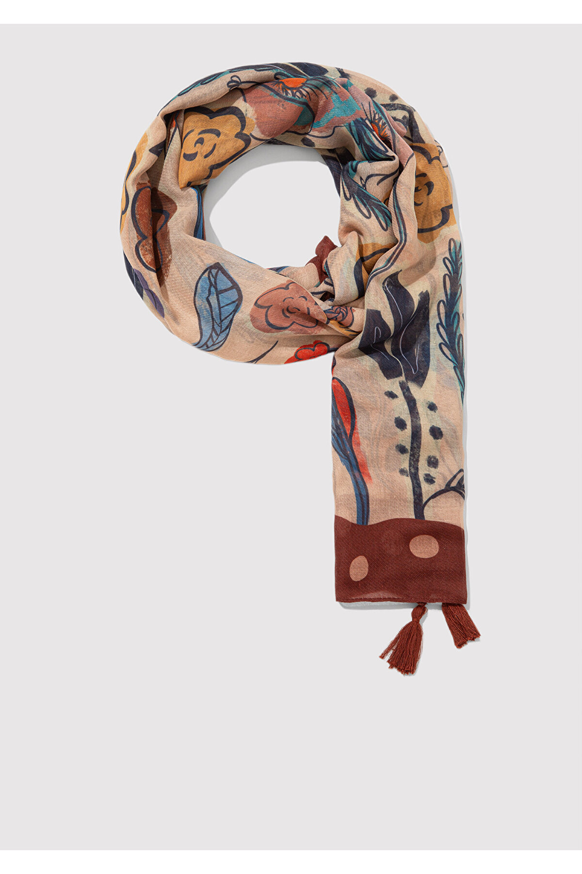 Mavi  Baskılı Şal 1913478-30757 - Görsel 3