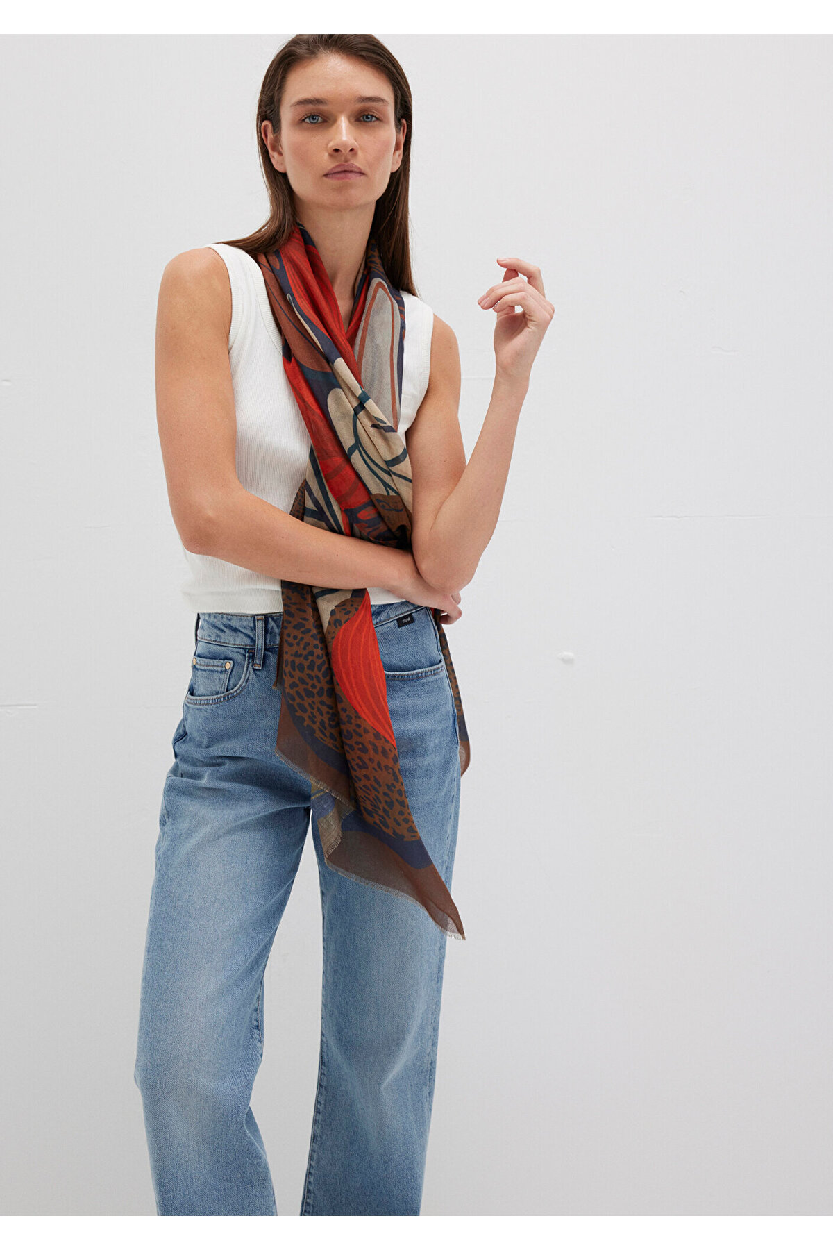 Mavi  Desenli Şal 1913477-26823