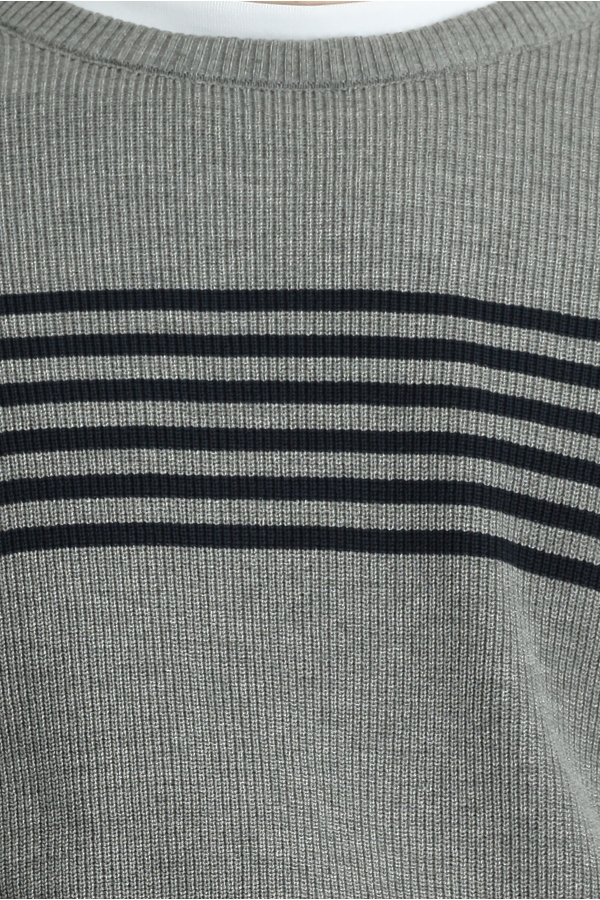 Kiğılı  Bisiklet Yaka Regular Fit Çizgili Triko Kazak - Görsel 7