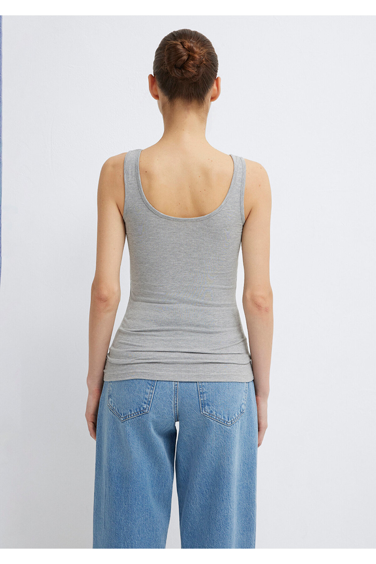 Mavi  2li Gri Lacivert Kadın Basic Atlet Fitted / Vücuda Oturan Kesim 1611367-70490 - Görsel 8