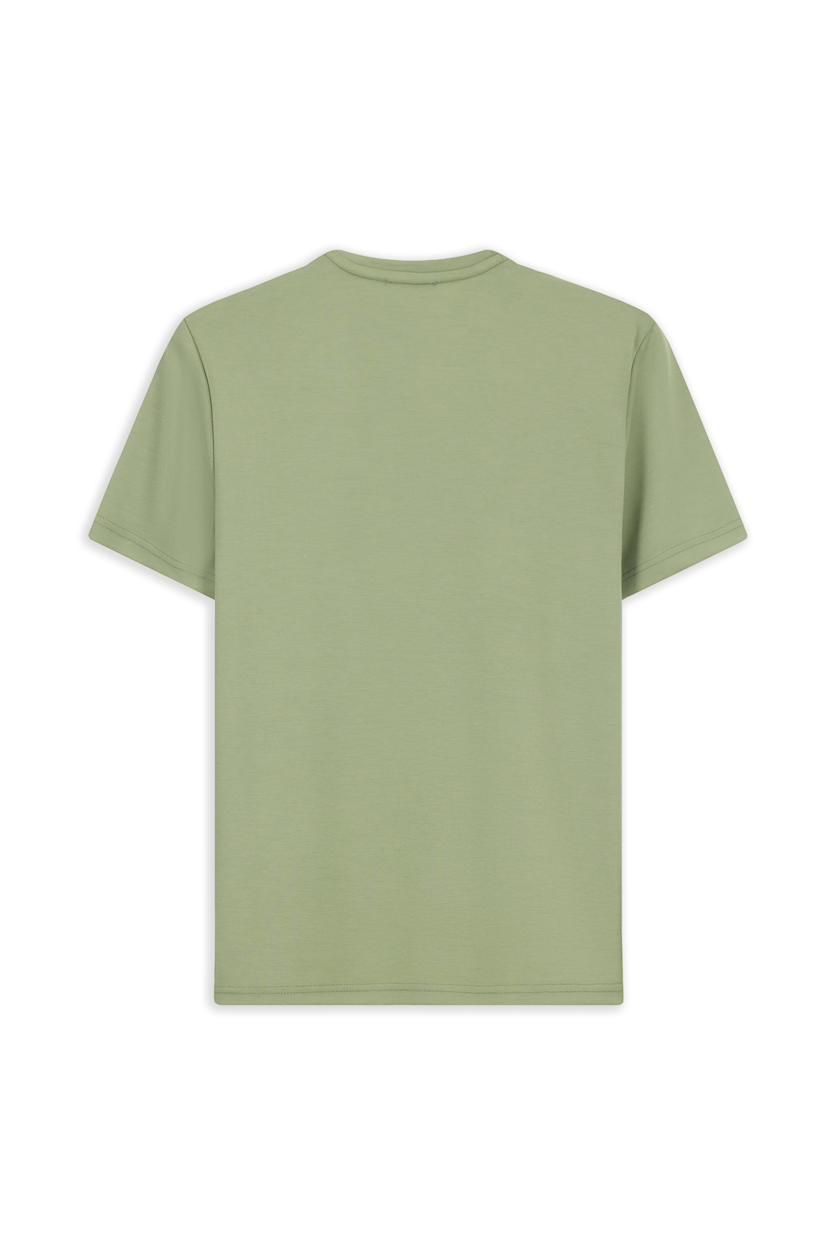 Kiğılı  Bisiklet Yaka Regular Fit Nakışlı Likralı Esnek Tişört - Görsel 2