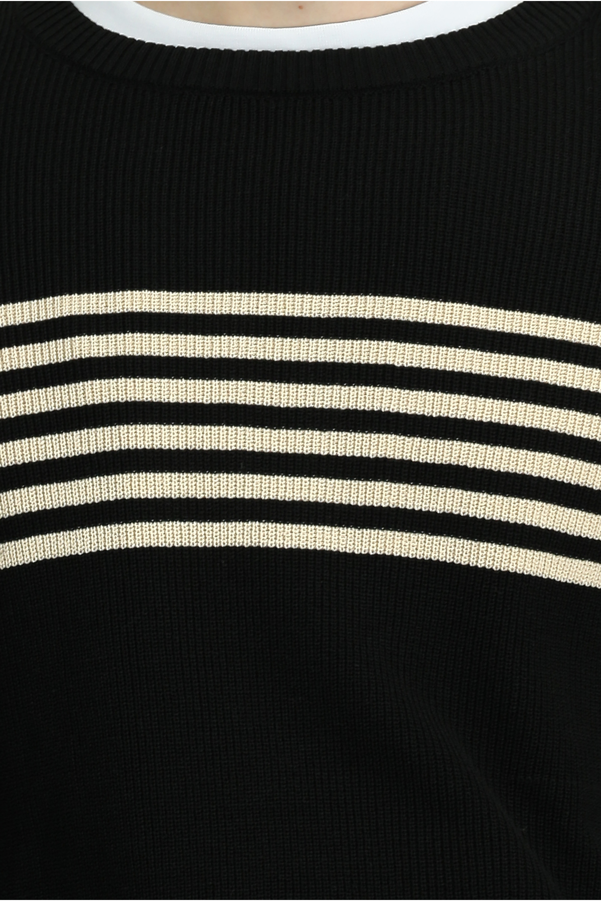 Kiğılı  Bisiklet Yaka Regular Fit Çizgili Triko Kazak - Görsel 7