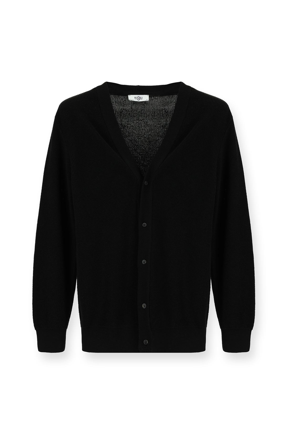 Kiğılı  Oversize Ekstra Rahat Kesim Pamuklu Düğmeli Triko Hırka - Görsel 2