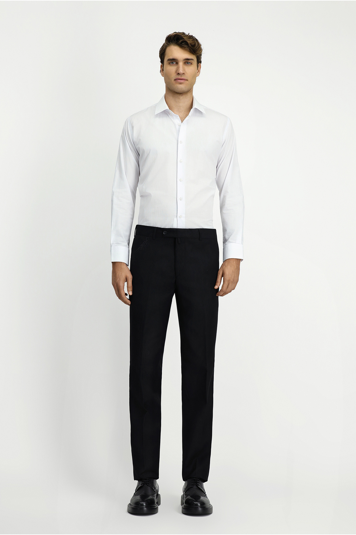 Kiğılı  Uzun Kol Slim Fit Dar Kesim Klasik Pamuk Gömlek - Görsel 2