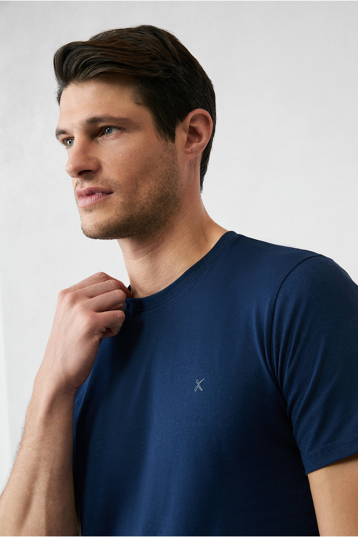 Kiğılı  Bisiklet Yaka Slim Fit Dar Kesim Pamuk 3'lü Paket Tişört Seti - Görsel 3