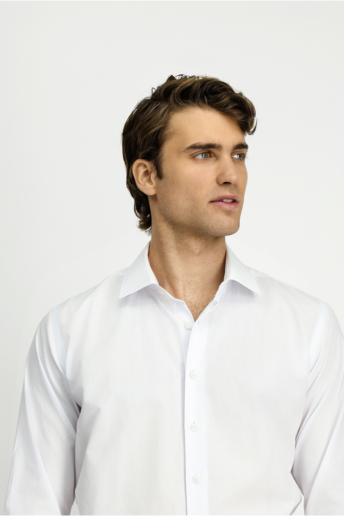 Kiğılı  Uzun Kol Slim Fit Dar Kesim Klasik Pamuk Gömlek - Görsel 3