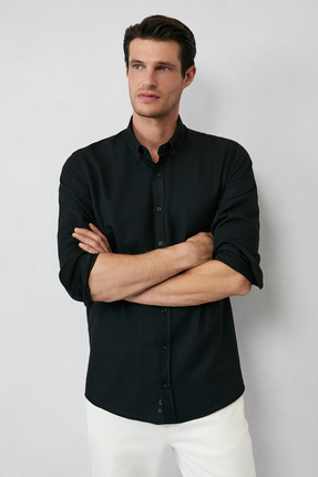 Kiğılı Uzun Kol Regular Fit Düğmeli Yaka Pamuklu Kolay Ütülenebilir Oxford 4 ...