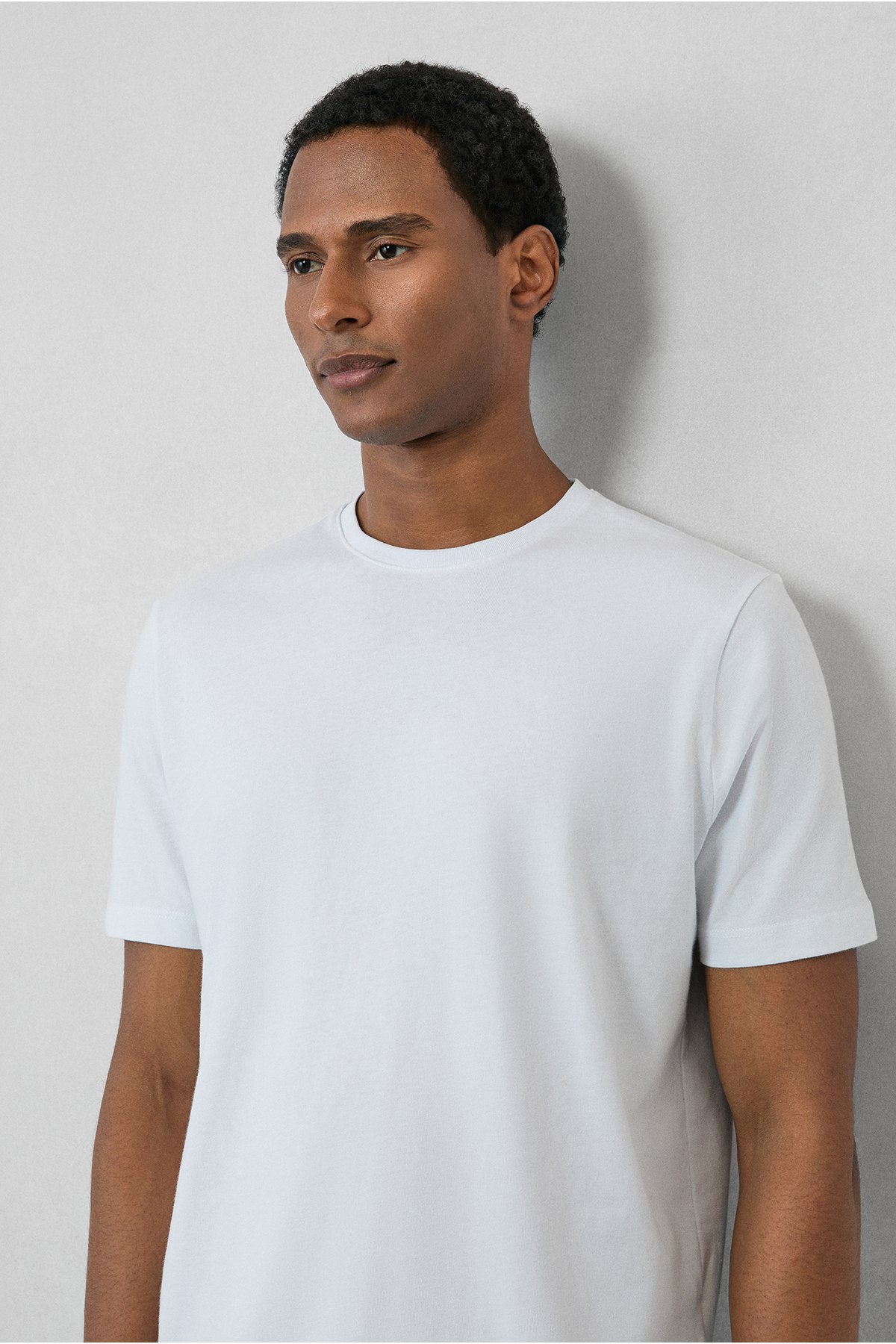 Kiğılı  Bisiklet Yaka Slim Fit %100 Pamuk Tişört - Görsel 4