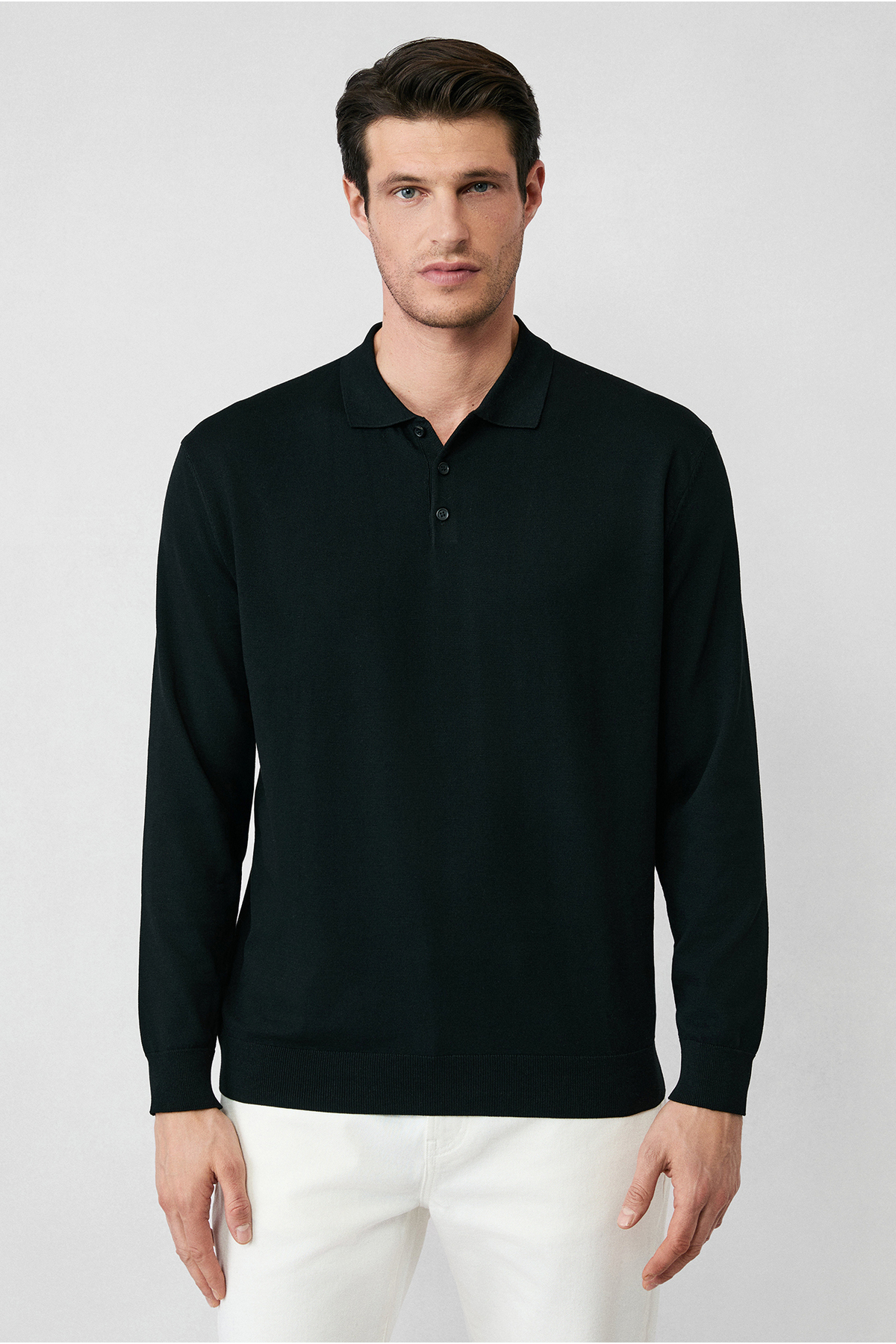 Kiğılı  Regular Fit Düğmeli Polo Yaka Triko Kazak - Görsel 6