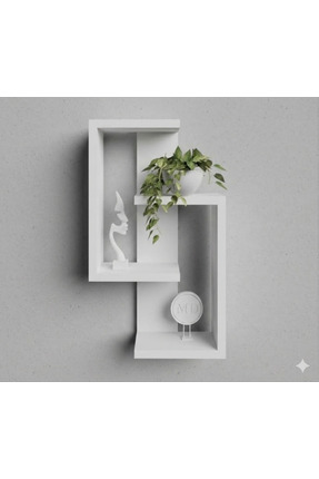 KORVEA Modern Dekoratif Duvar Rafı Kitaplık Çok Amaçlı Minimal Tasarım Beyaz ...