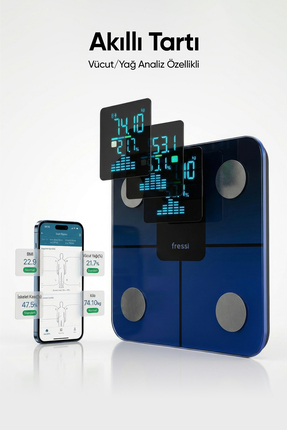 Fressi Dijital Baskül Nova Bluetooth Grandyan Vücut Analiz Tartısı