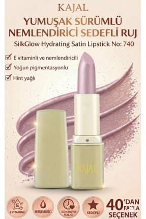 KAJAL Yumuşak Sürümlü Nemlendirici Sedefli Ruj – SilkGlow Hydrating Satin Lip...