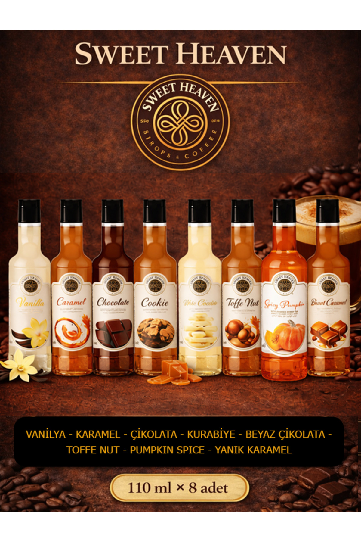 sweet heaven 8li Kahve Şurubu 8x110ml - 880ml - Fiyatı, Yorumları