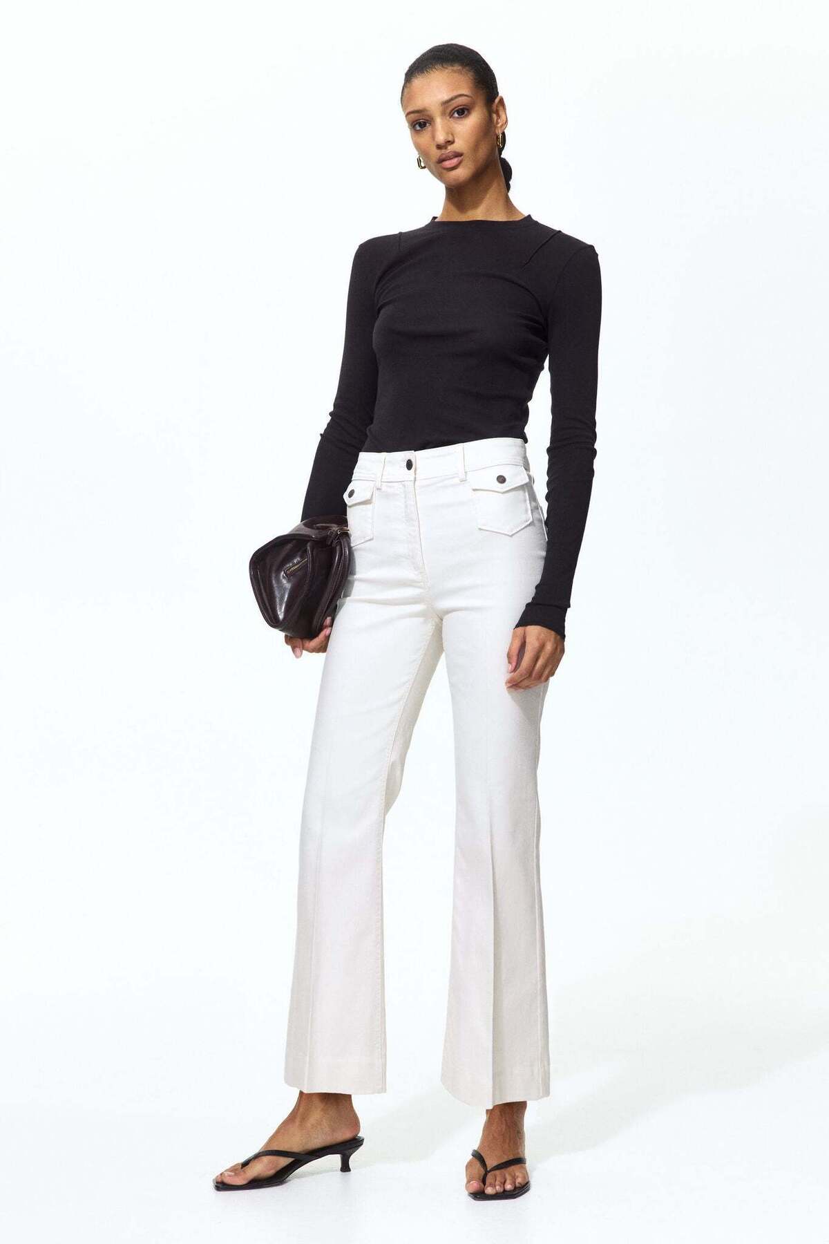 H&M Flared ankle-length trousers