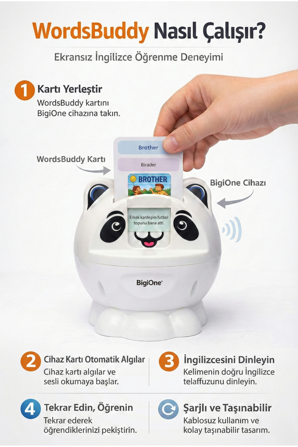 Bigibuddy İngilizce Türkçe Eğitici Sesli Kelime Kartı WordsBuddy Vücüdumuz 28 (BigiOne İle Çalışır) fotoğrafı 3 (önizleme)