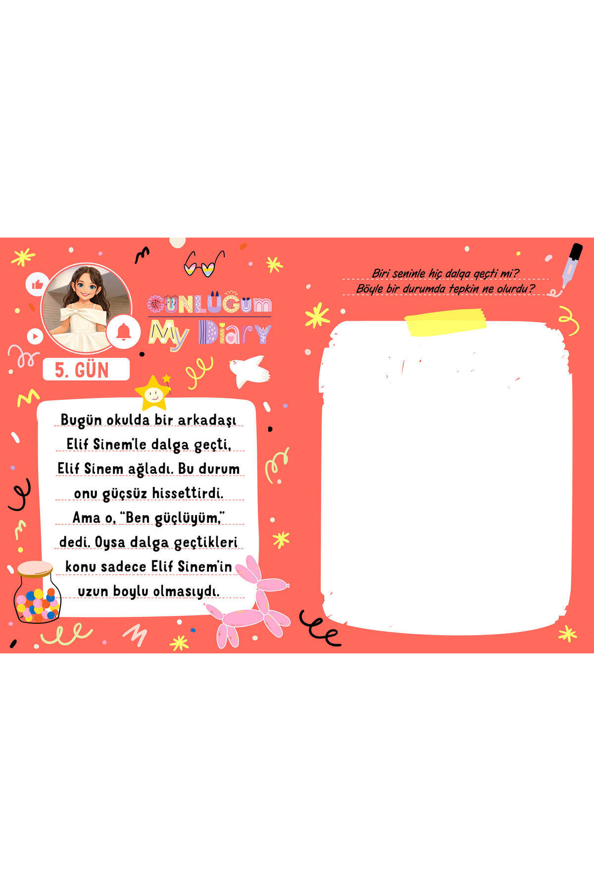 Yakamoz Yayınları Elif Sinem'in Günlüğü - Bugün N'apıyoruz Anne? fotoğrafı 4 (önizleme)