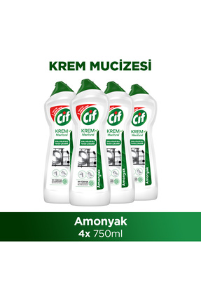 Cif Krem Mucize Yüzey Temizleyici Amonyak 750 ml x4