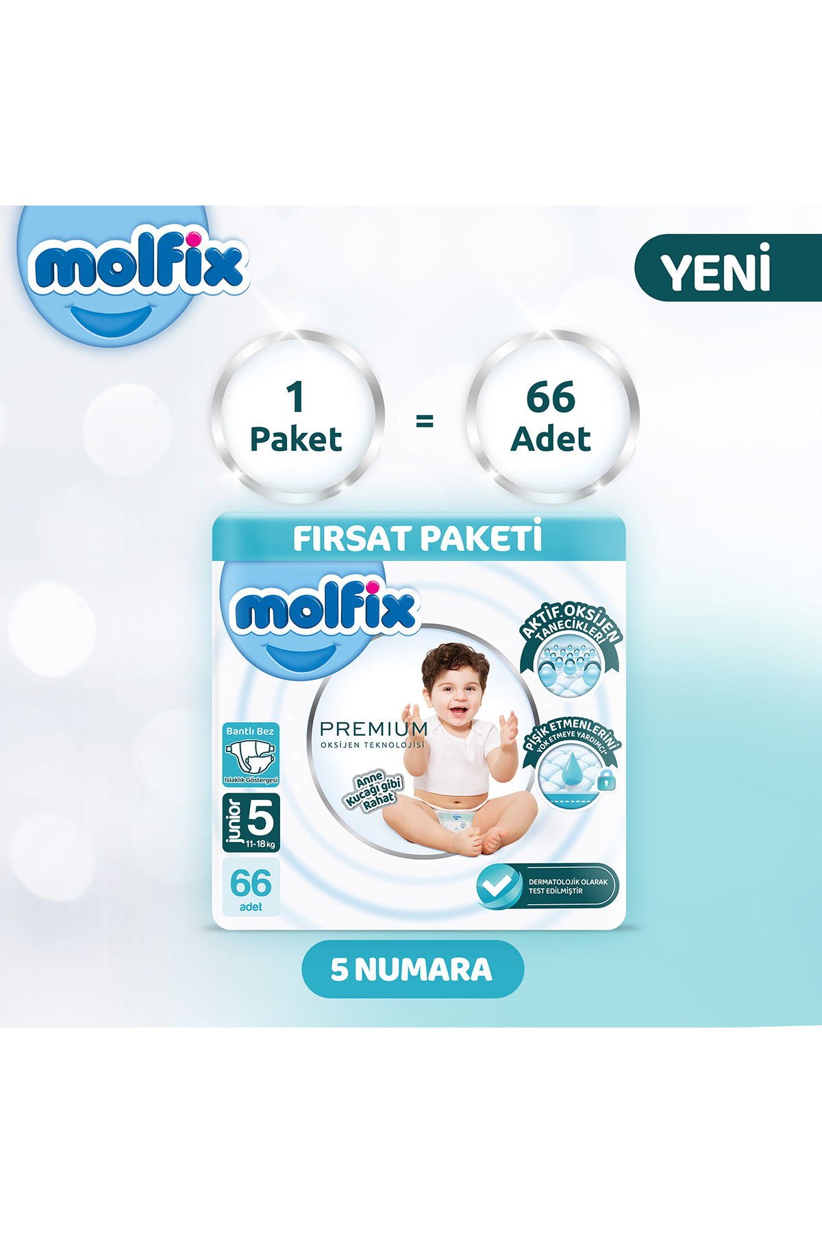 Molfix Premium Ultra Fırsat Paketi 5 Beden 66 Adet fotoğrafı 2 (önizleme)